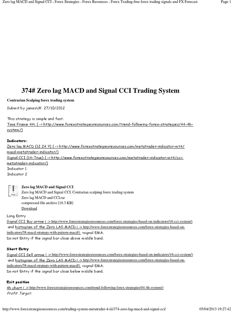 Zero Lag MACD & CCI Scalping Strategy | PDF | Computers