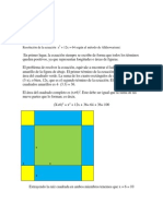 Resolución de la ecuación x2 + 12x = 64 según el método de Alkhowarismi