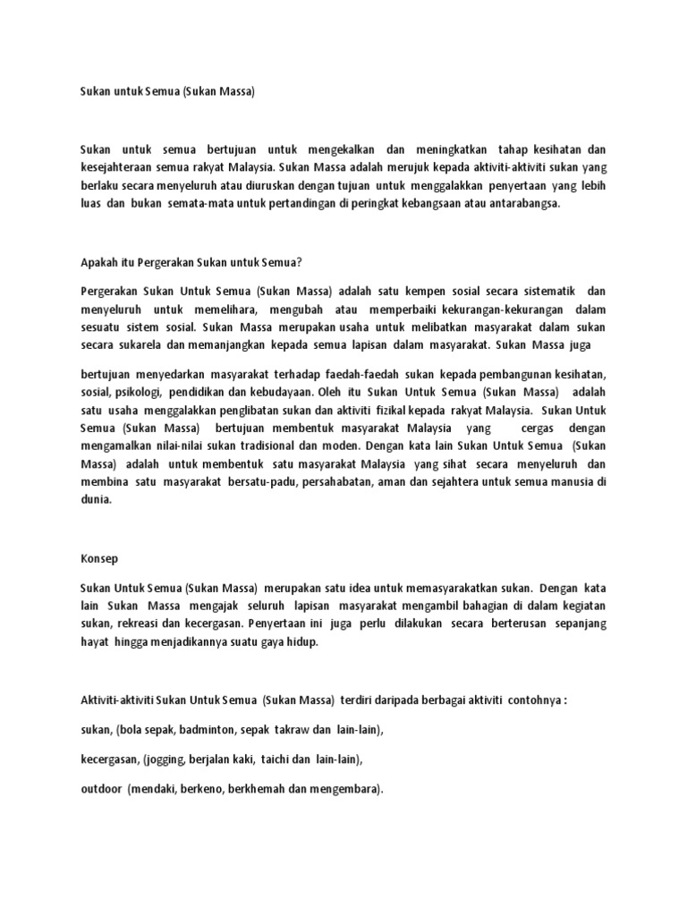 Sukan Untuk Semua Pdf