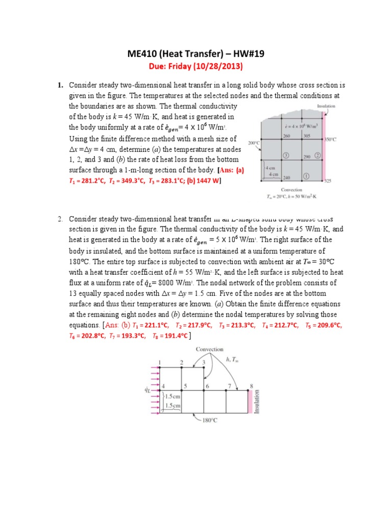 Heat Transfer Analysis with Finite Difference | PDF