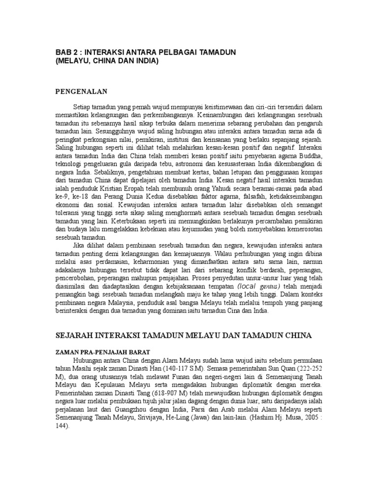 Bab 2 Interaksi Antara Tamadun Pdf Business
