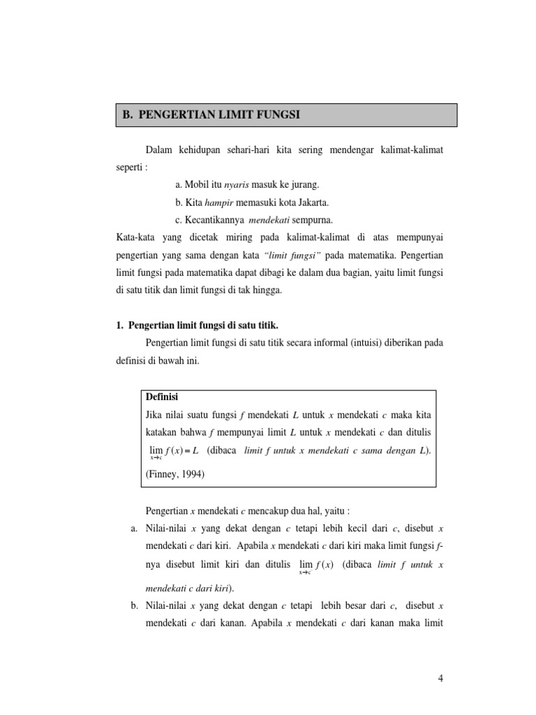 Materi Limit Fungsi Pdf