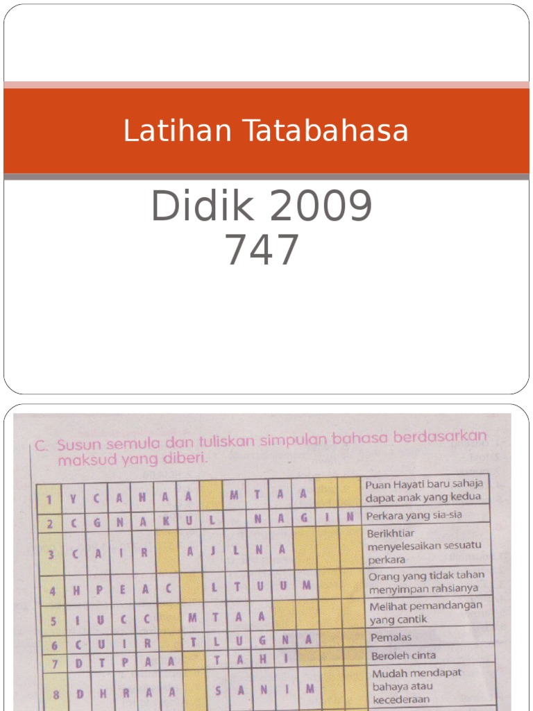 Latihan Tatabahasa