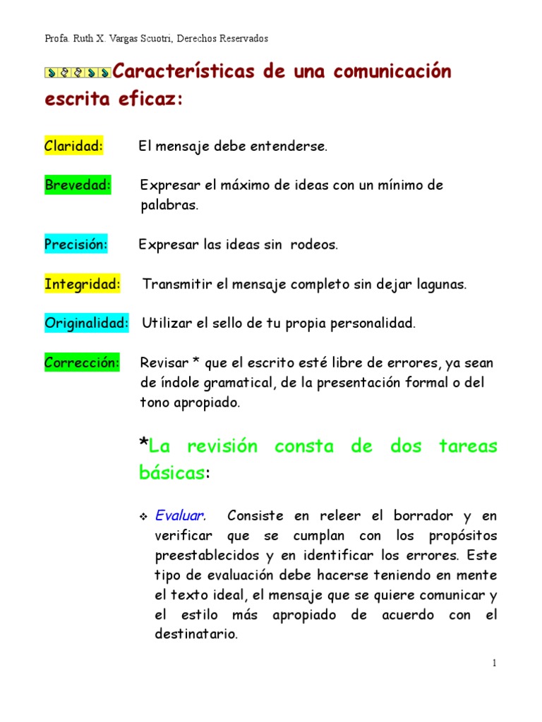 características redacción
