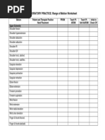 LABORATORY PRACTICE: Range of Motion Worksheet