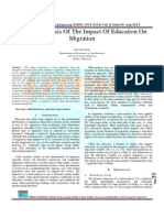 A Meta-Analysis of The Impact of Education On Migration: Ijtemt EISSN: 2321-5518 Vol. II, Issue IV, Aug 2013