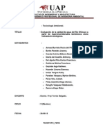 Evaluación de la calidad del Río Shilcayo