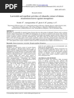 Download Larvicidal and Repellent Activities of Ethanolic Extract of Datura Stramonium Leaves Against Mosquitoes by ladilawal SN181038976 doc pdf