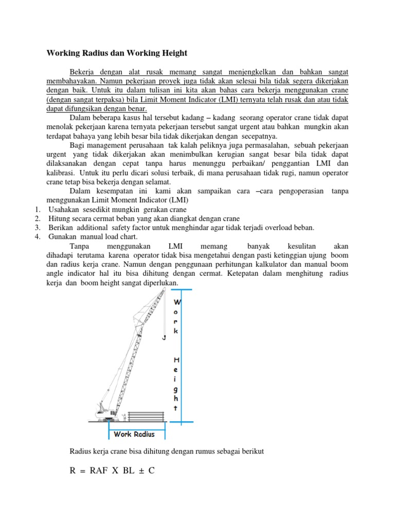 Menghitung Radius Kerja Crane Tanpa LMI | PDF | Bisnis | Komputer