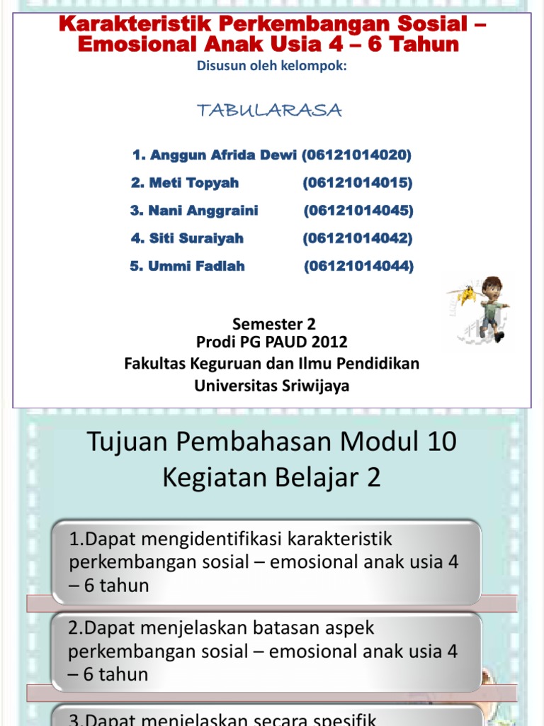 Karakteristik Perkembangan Sosial Emosional Anak Usia 4 6 Tahun