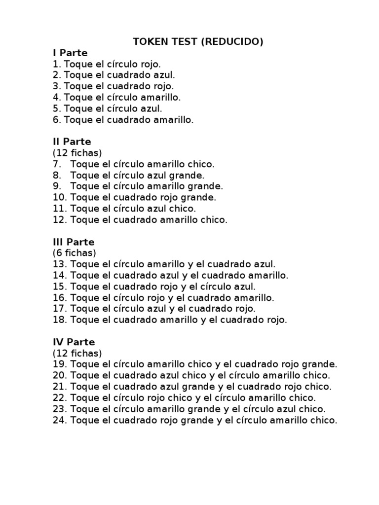 Token Test Reducido | PDF