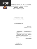 Tractatus Logico Philosophicus Aforisma 4.112