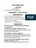 Fall 2013 Objectives