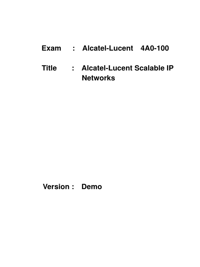 4A0-100 Prüfungsunterlagen