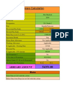 Arrears Calculation