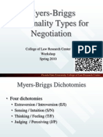 Myers BriggsPersonalityTypesforNegotiation