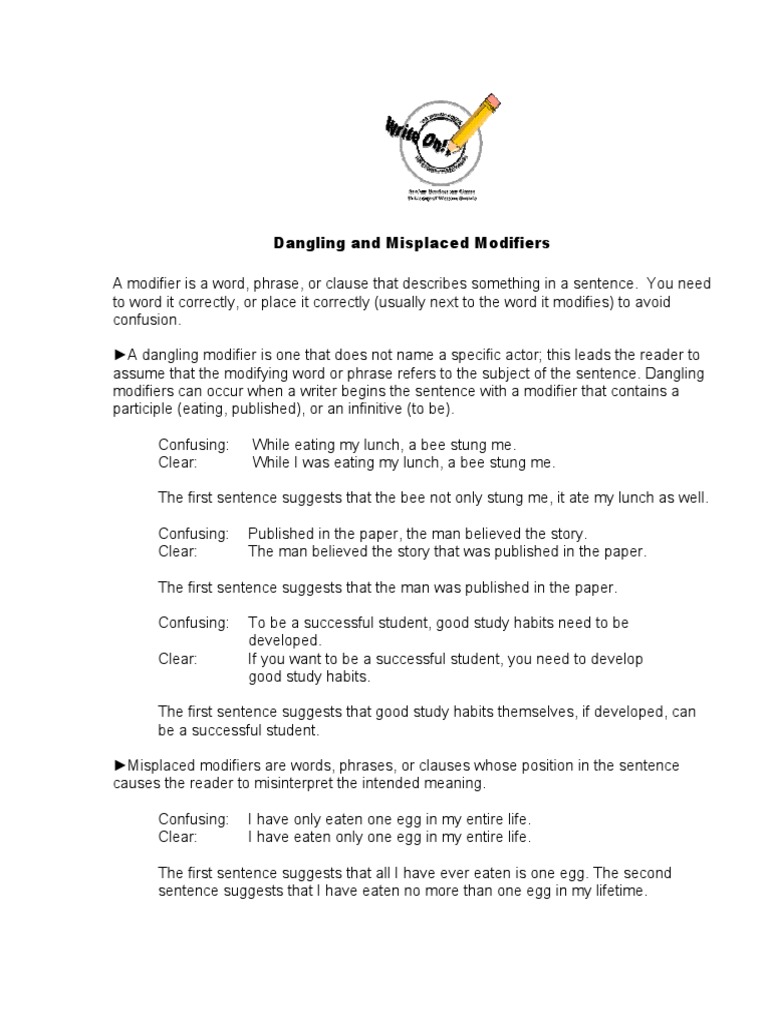 Dangling modifiers exercises image