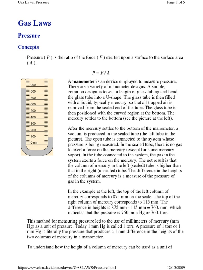 How to read U tube manometer.pdf Pressure Measurement Pressure