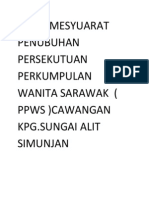 Minit Mesyuarat Penubuhan Persekutuan Perkumpulan Wanita Sarawak