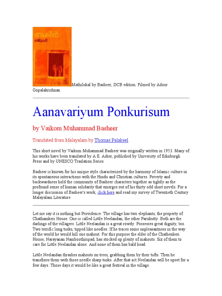 Basheer Novel Pdf
