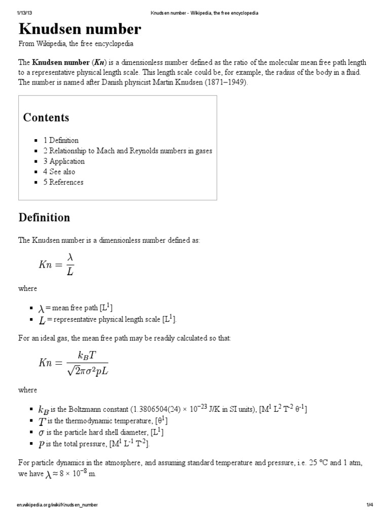 Knudsen Number PDF PDF Soft Matter Fluid Dynamics