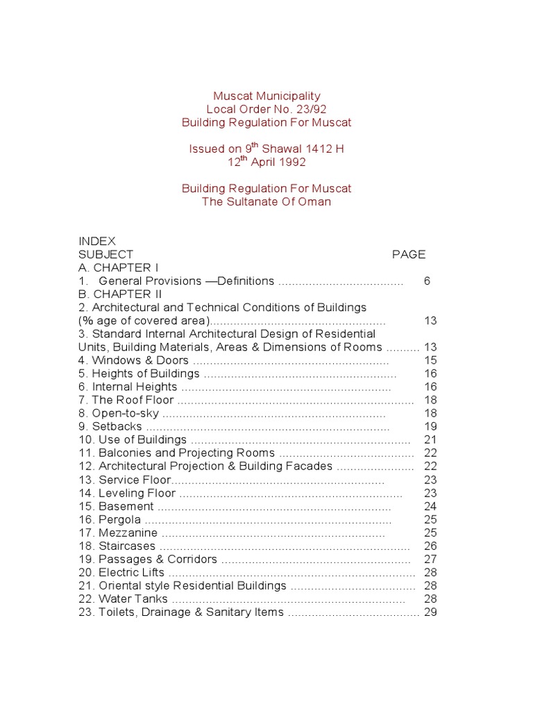 Muscat Building Regulations Overview | PDF | Stairs | Sanitary Sewer