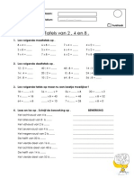 Wiskunde - Huiswerk 2 - de Tafels Van 2 4 en 8
