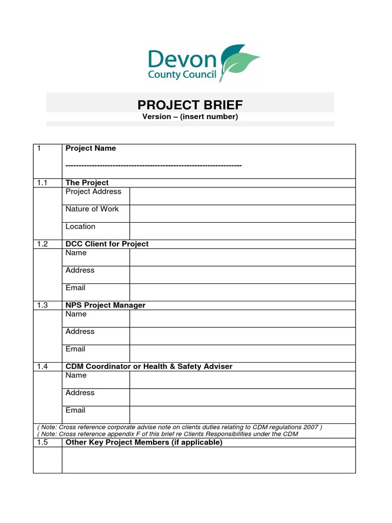 Project Brief for Construction Work | PDF | Business | Science
