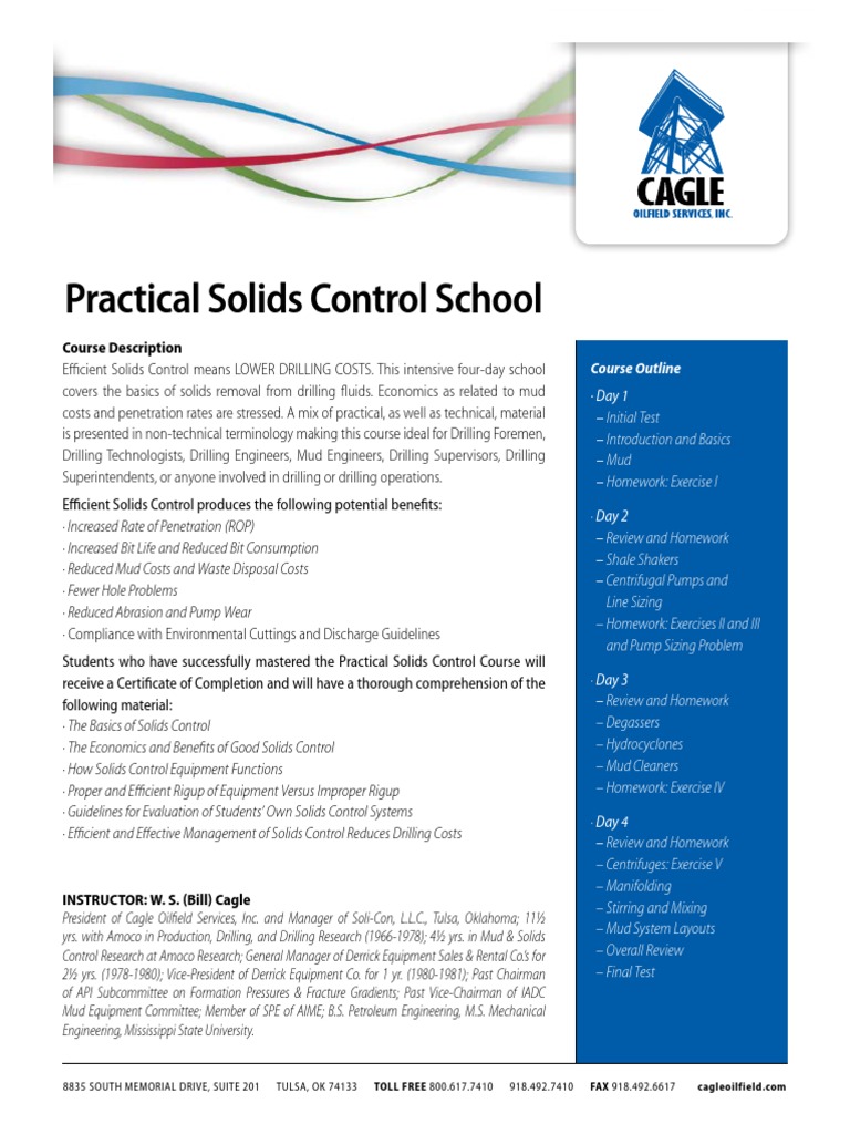 Practical Solids Control Course Overview | PDF | Drilling | Pump