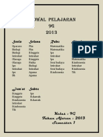 Jadwal Pelajaran 9g 2013: Senin Selasa Rabu Kamis