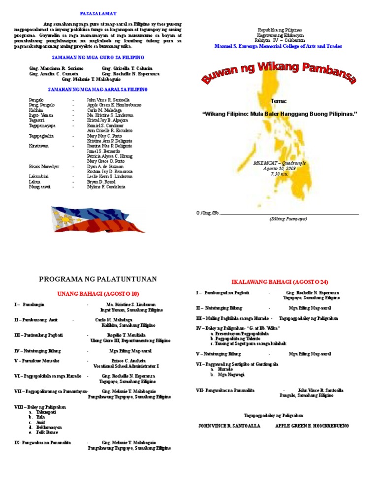 Buwan NG Wika Program2 - Final | PDF