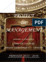 Proiect Managerial Casa de Cultura Traian Demetrescu - Plagiat PDF
