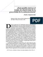 Será Posible Derivar El Concepto de Objetividad de La Posibilidad de La Autoconciencia