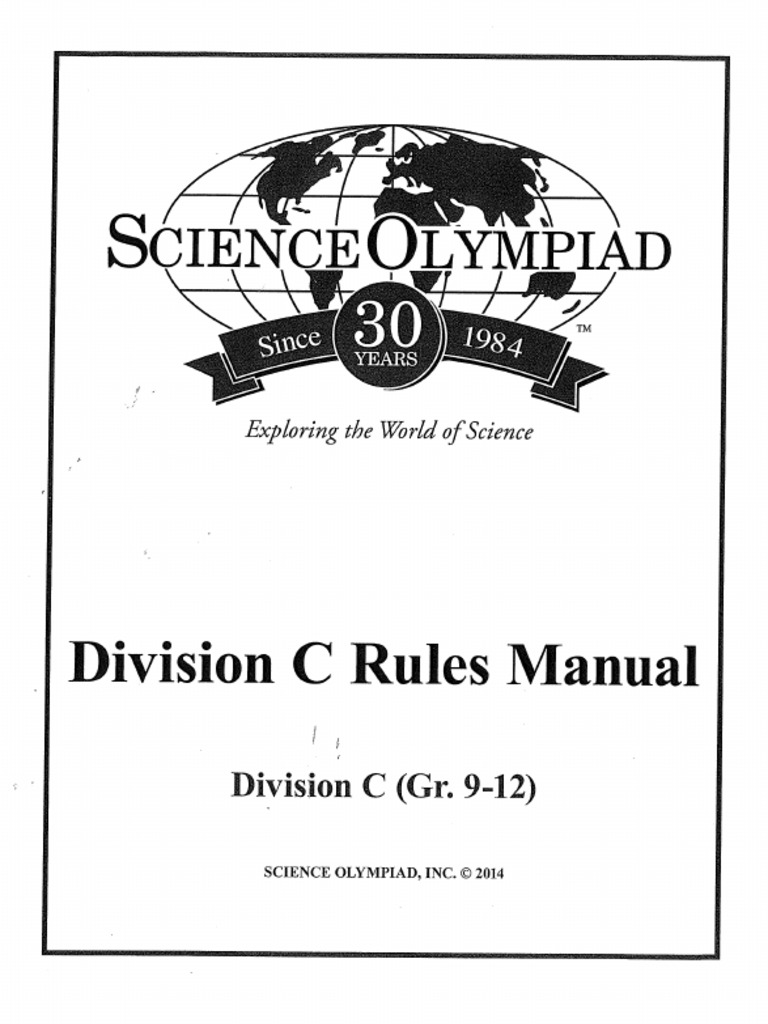 Science Olympiad Div C Rules Manual 2014 PDF PDF