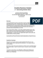 The Creative Business Analyst Part 2 - Generating Solution Ideas