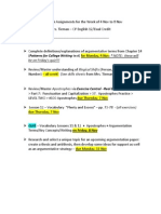 Homework Assignments For The Week of 4 Nov To 8 Nov