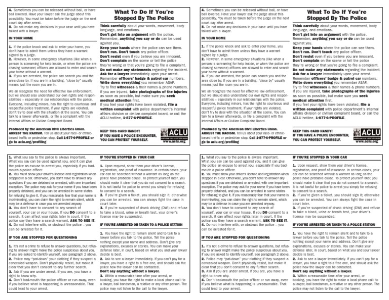 Know Your Rights During Police Encounters | PDF | Arrest | Right To Silence