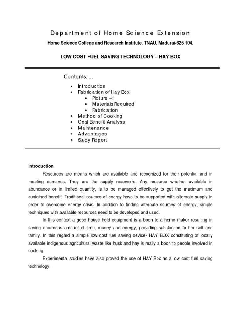 Haybox PDF | PDF | Hay | Cooking