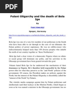 Fulani Oligarchy and the Death of Bola Ige