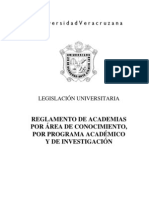 Universidadveracruzana: Reglamento de Academias Por Área de Conocimiento, Por Programa Académico Y de Investigación