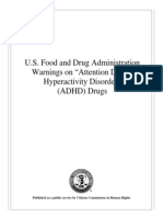 US Food and Drug Administration Warnings On ADHD Drugs