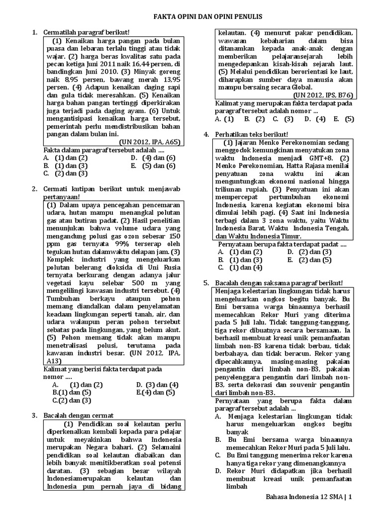 Contoh Soal Opini Dalam Tajuk Rencana Contoh Soal Terbaru