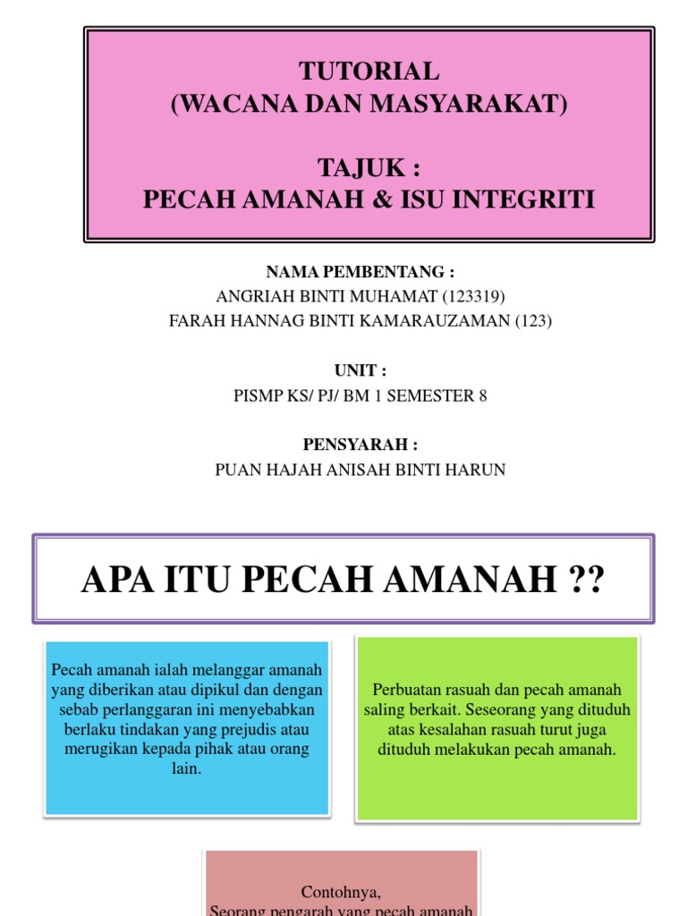 pecah amanah in english