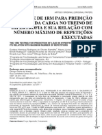 Teste de 1MR para Predição Da Carga No Treino de Hipertrofia e Sua Relação Com Numero Maximo de Repetições Executadas