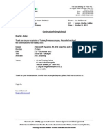 Confirmation Letter MS Dynamics AX 2012 Reporting and Development Bootcamp