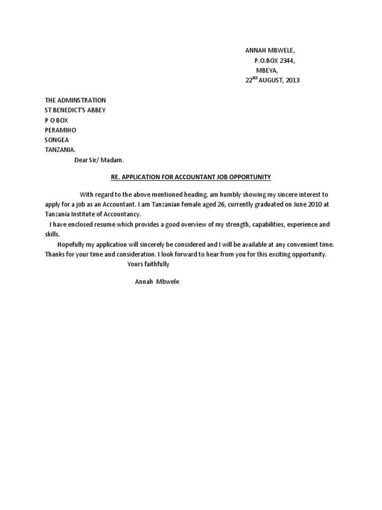 Job Application Letter Pdf