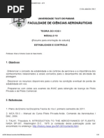 Estabilidade e controle - FACULDADE DE CIÊNCIAS AERONÁUTICAS