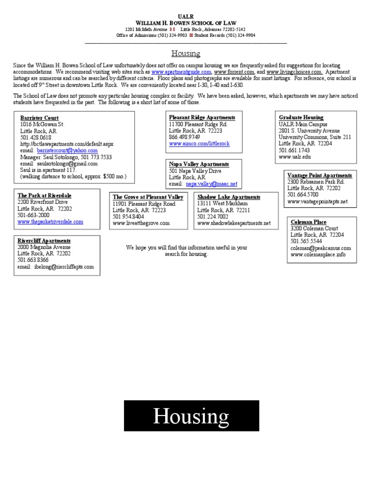 Housing Information | PDF | Travel | Science & Mathematics