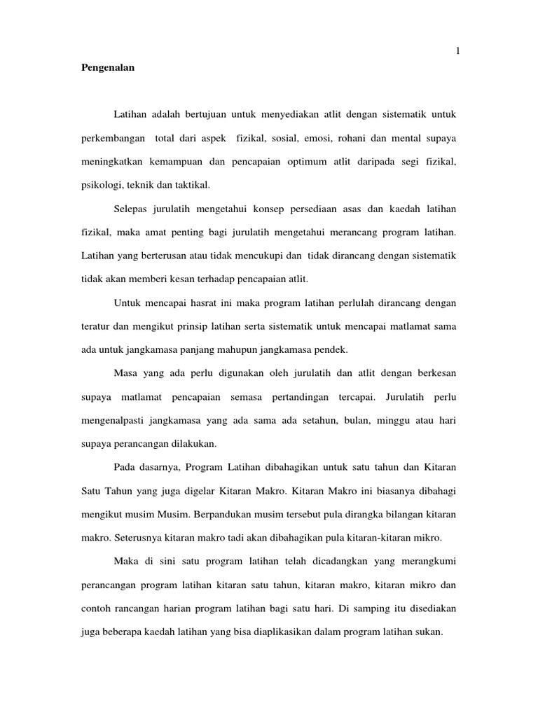 Program Latihan Bola Baling Sukma Pdf