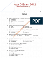 RRC Groupd English Question Paper PDF